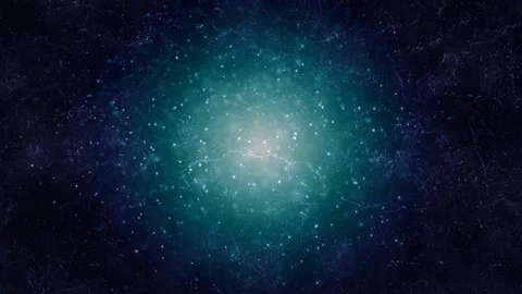 Video with craquelure effect with flying particles on a blue background Stock Footage 210193346