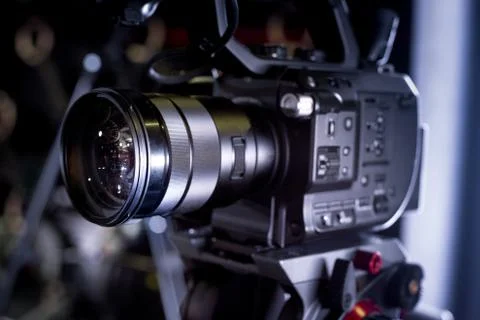 Video creation process backstage concept. before recording a video blog. angle 스톡 사진