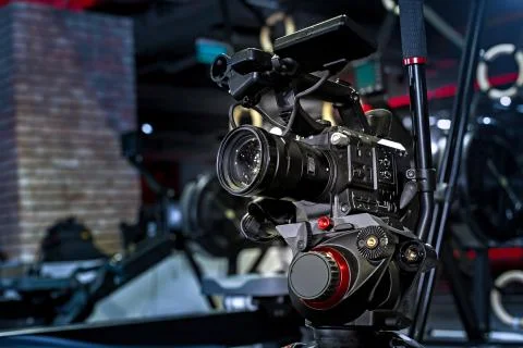 Video creation process backstage concept. before recording a video blog. angle 스톡 사진