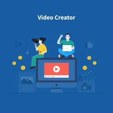 Video creator concept. Stock Illustration