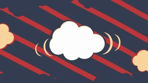Video Credits blank bubble on retro red &amp; grungy blue motion bg Stock Footage 104006868