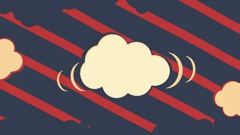 Video Credits yellow bubble on retro red &amp; grungy blue motion bg Stock Footage 104012005