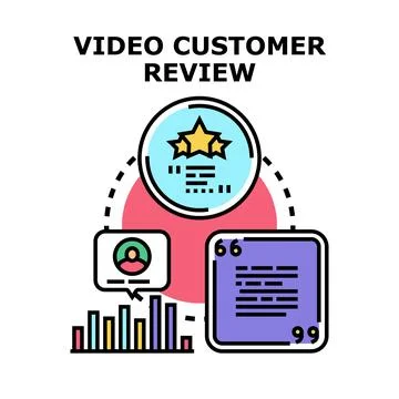 Video customer review concept creating online feedback Stock Illustration