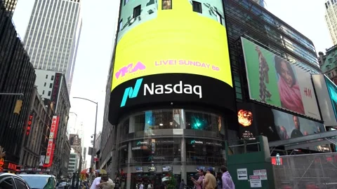 Vídeo de Nasdaq Times Square New York Stock Footage 222636599