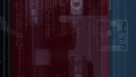 The video depicts computer data processing and programming code running on Stock Footage 312525174