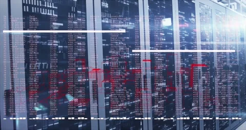 Video depicts data flow in servers, symbolizing global internet connectivity. Stock Footage 326301049