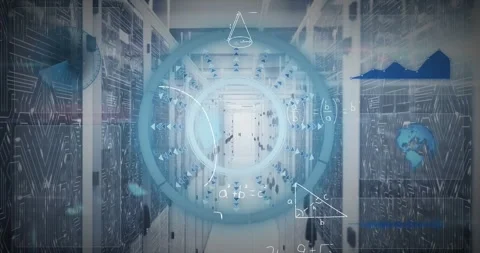 The video depicts a global network of computer servers processing data Stock Footage 330728535