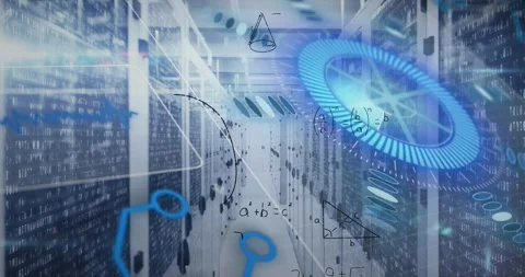 The video depicts a network of internet service providers or data processing Stock Footage 328836328