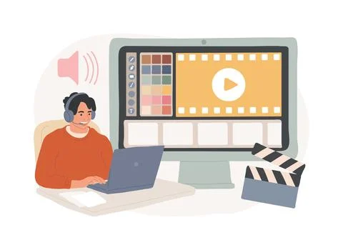 Video design isolated concept vector illustration. Ilustración de archivo