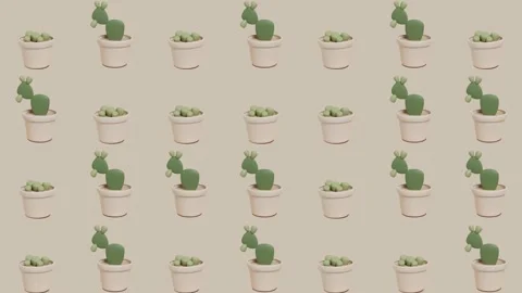 Video with different cactus pots appearing and disappearing Stock Footage 147321417