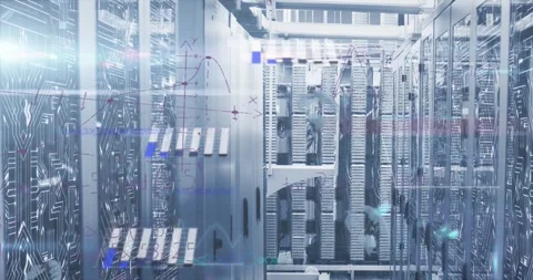 This video is a digital animation of a global network of computer servers Video stock 328523483