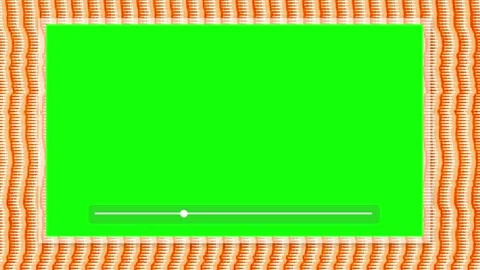 Video Display with Green Screen and Play Button Retro Color Noise Background Stock Footage 302009635