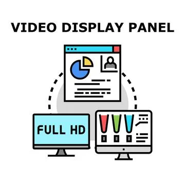 Video display panel concept visualizing media content Stockillustratie