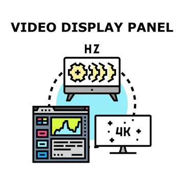 Video display panel system analyzing screen performance Illustrazione stock