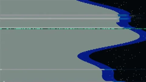 This video displays a crt glitch with deep blue and white hues. The digital.. Stock Footage 346758288