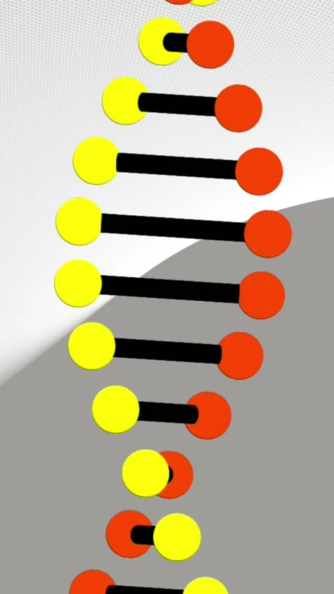 Video of dna strand spinning with copy space on grey background Stock Footage 342315810