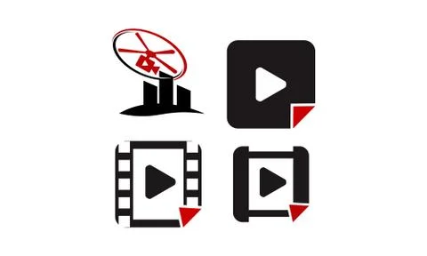 Video Document Tutorial Location Set Illustrazione stock