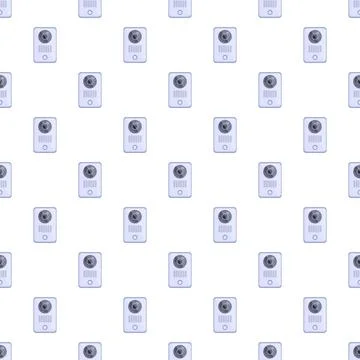 Video door intercom pattern creating seamless security background Stock Illustration