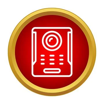 Video doorbell intercom security system outline icon Stock-Illustration