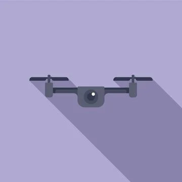 Video drone control icon flat vector. Cinema go pro Stock Illustration