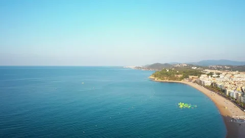 Video from drone to lloret de mar city and beach in costa brava, spain Stock Footage 314583489