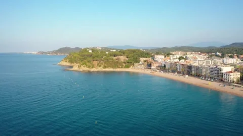 Video from drone to lloret de mar city and beach in costa brava, spain Stock Footage 314583498