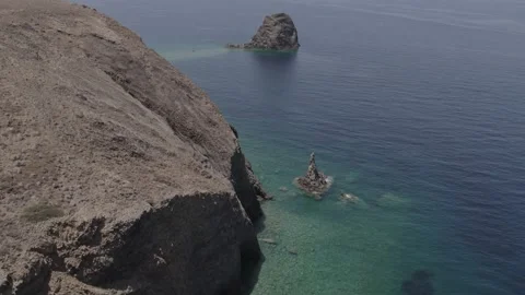 Video Drone in Milos, Greece (D Log - 4K) Stock Footage 170903177