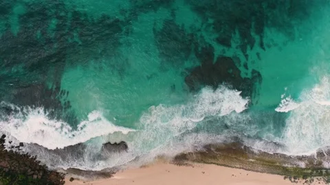 Video from a drone in the Seychelles on a beach Stock Footage 224269896