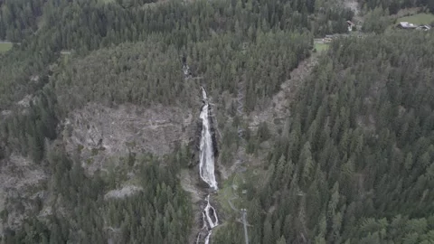 Video Drone in Stuibenfall, Austria (D Log - 4K) Stock Footage 170906052