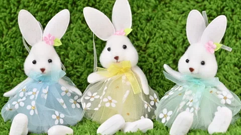 Video of Easter eggs with a bunny Stock Footage 318909100
