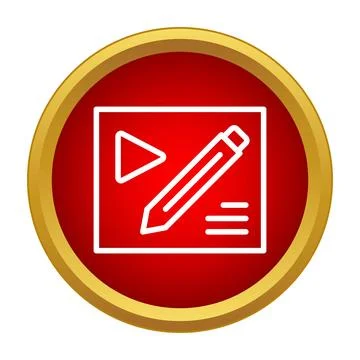 Video editing and production button icon Stock Illustration