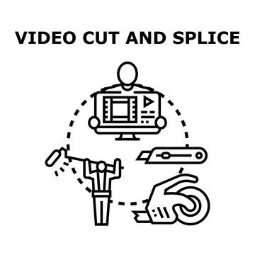 Video editing and production creative process concept Stock Illustration