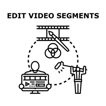 Video editing and production creative process Stock Illustration