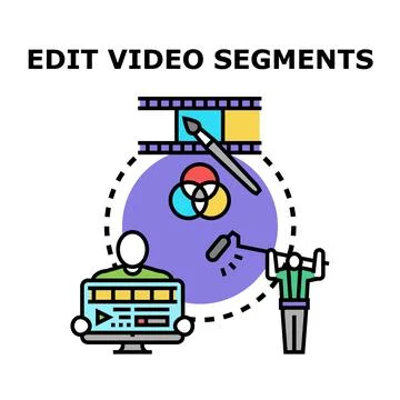 Video editing and production creative process Stock Illustration