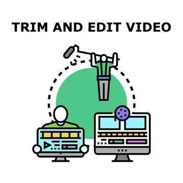 Video editing and production work process Stock Illustration