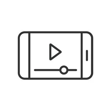Video Editing Apps, in line design. Editor, editing software, video trimming Illustrazione stock