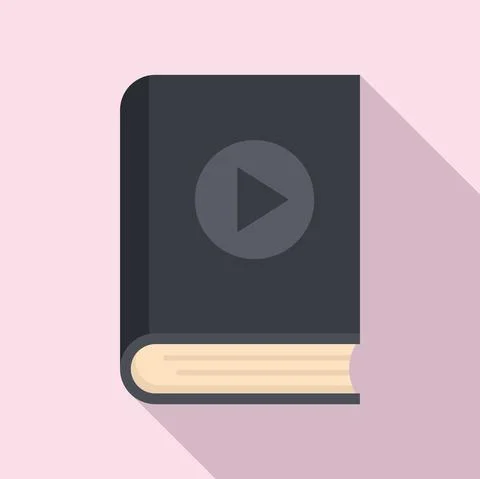 Video editing book icon flat vector. Audio education Stock Illustration