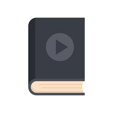 Video editing book icon flat vector. Audio education Stockillustratie