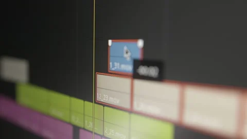 Video editing close-up on the computer. Professional video editing software 库存影片 169657249