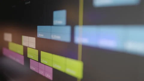 Video editing close-up on the computer. Professional video editing software 库存影片 193993140