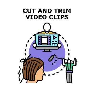 Video editing content creation studio production concept Stock Illustration