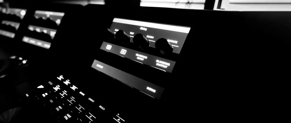 Video editing controller machine for color edit in post video production. Stock Photos