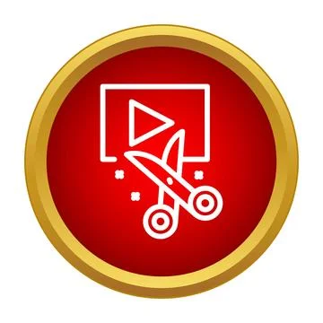 Video editing cutting clip trimming production icon Stock Illustration
