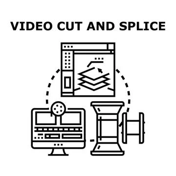 Video editing digital process creating content concept Stock Illustration