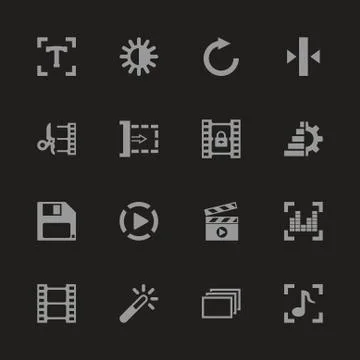 Video Editing - Flat Vector Icons 스톡 일러스트