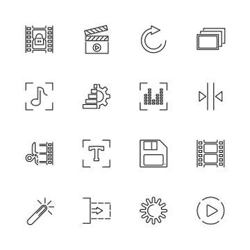 Video Editing - Flat Vector Icons 스톡 일러스트