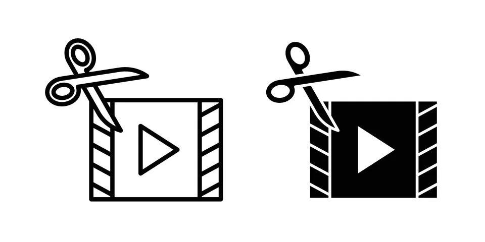 Video editing icon concept logo design collection Stock Illustration