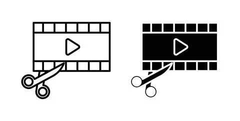 Video editing icon vector art Illustrations Stock Illustration