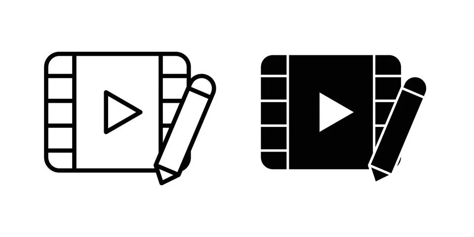 Video editing icon vector design illustrations Stock Illustration