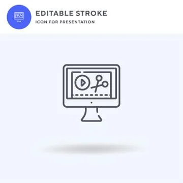 Video Editing icon vector, filled flat sign, solid pictogram isolated on white Stock Illustration